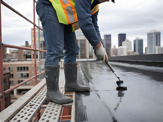 Aufbringung einer Antirutschbeschichtung auf einem Dach