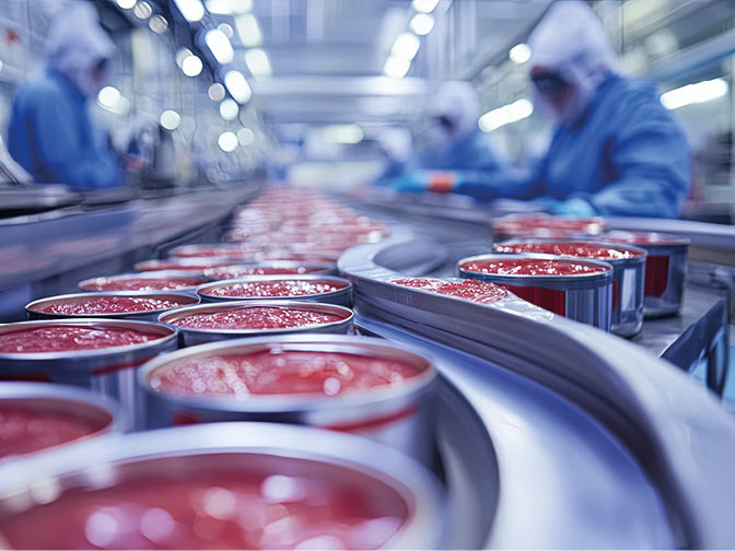 Konserven auf einem Fließband