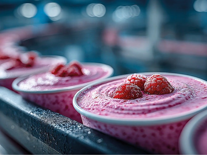Herstellung von Milch-Frischprodukten mit Himbeeren