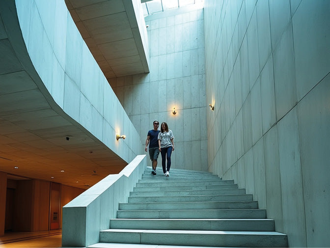 Große Treppe aus Beton in einem Gebäude