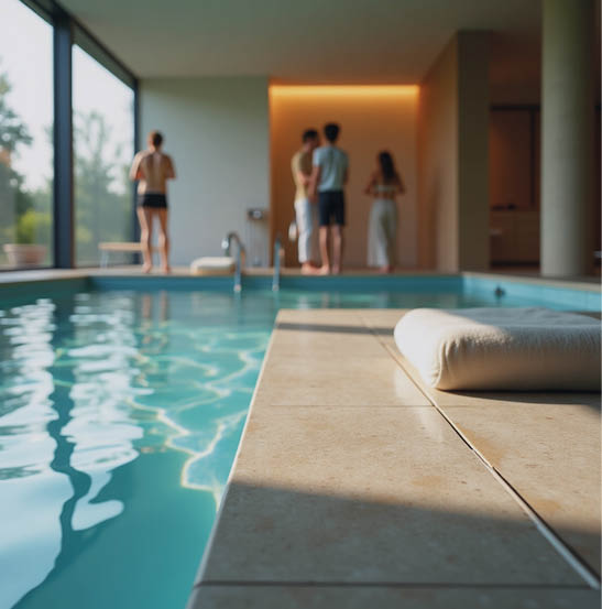 Poolumrandung aus Fliesen