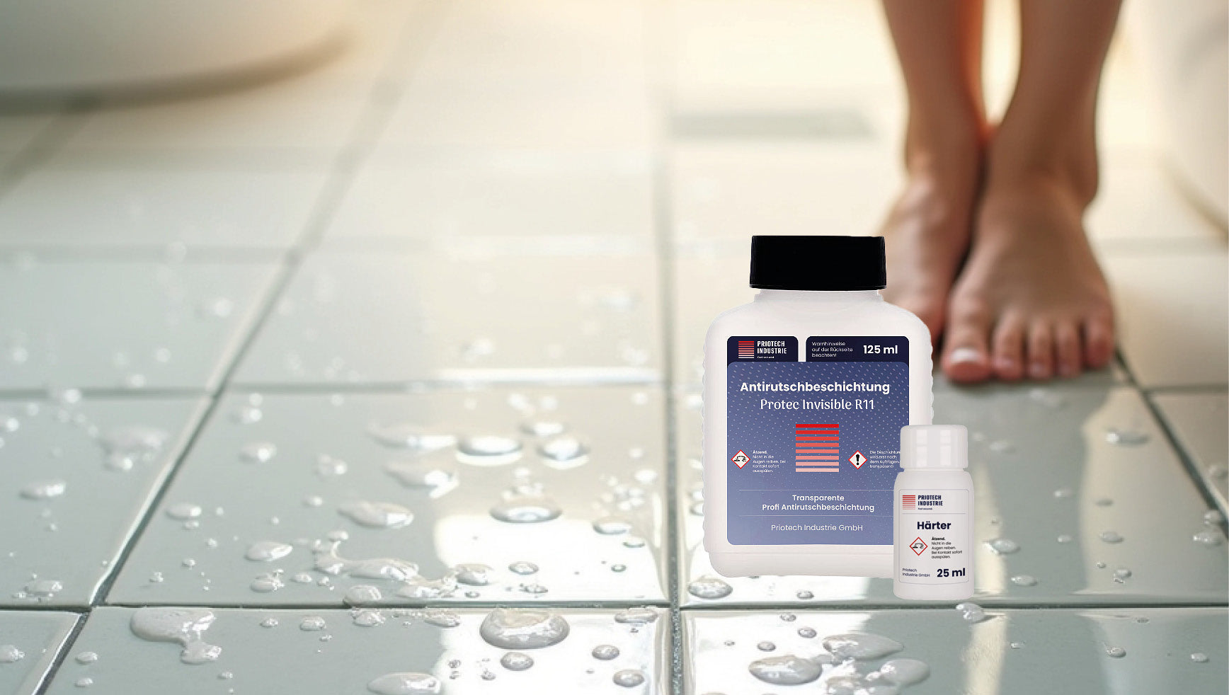 Rutschemmung Fliesen  Nasse Fliesen